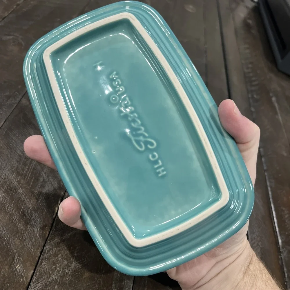 Homer Laughlin  Fiesta Turquoise ‎ Extra Large 1/4 Lb Covered Butter 9832320